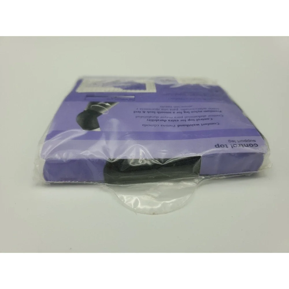 No Nonsense Support‎ Leg Pantyhose Control Top Sheer Toe Off Black Sz B USA Made
